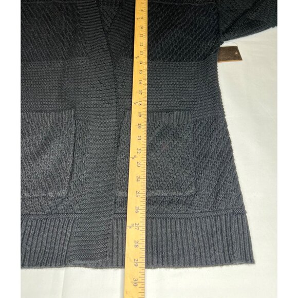 Frye Womens Donegal Black Open Knit Cardigan Sweater With Pockets Size Medium - Picture 14 of 17